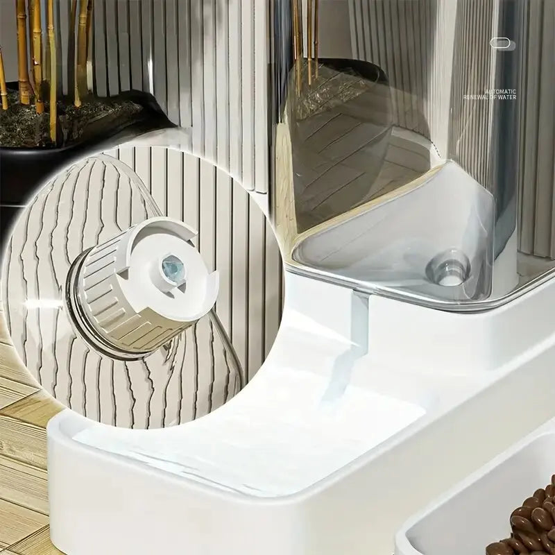 Automatic Gravity Dog Feeder and Water Dispenser Set Plastic Pet Feeding Bowl