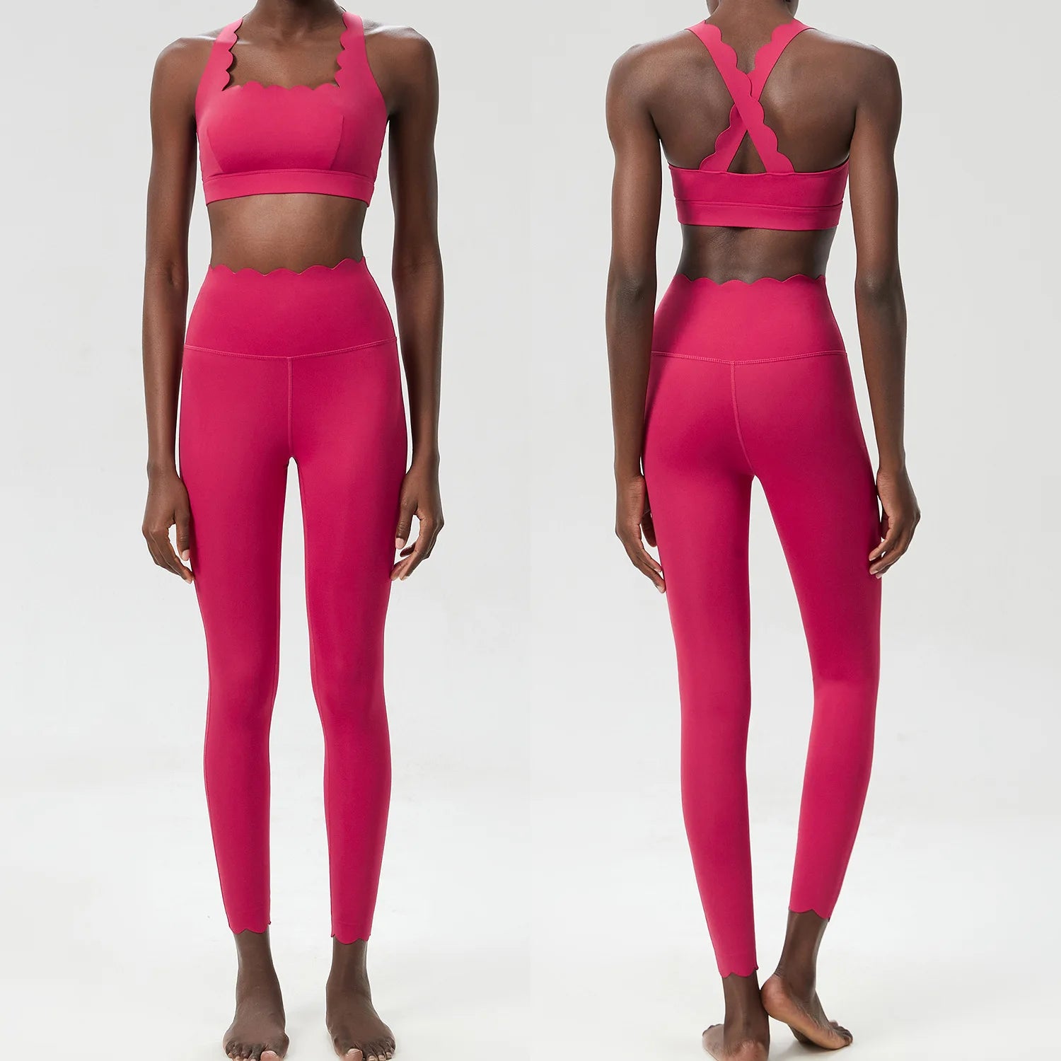 Women Seamless Yoga Set 2 Piece Gym Outfit High Waist Leggings Sports Bra Fitness Workout Set