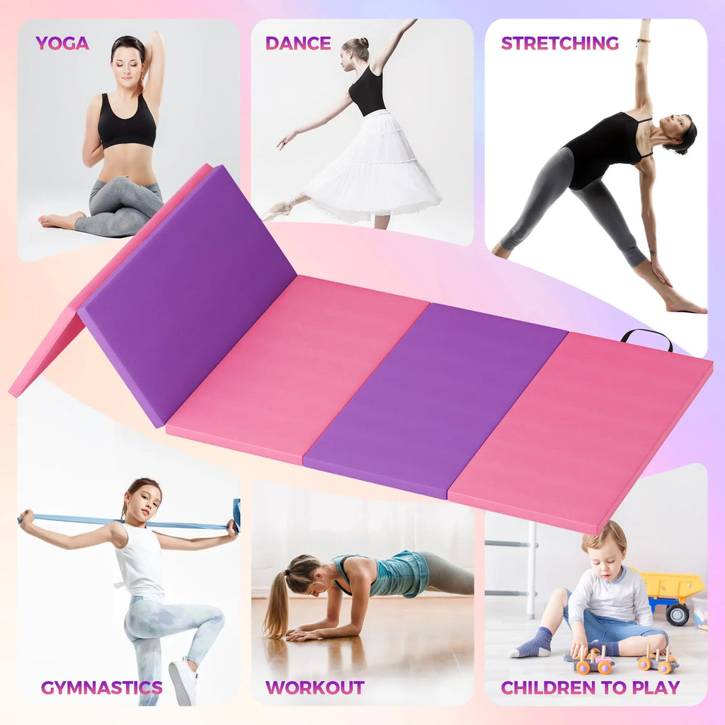 Foldable Gymnastics Exercise Mat Thick Portable Yoga Pilates Floor Pad