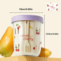 Double Wall Salad Cup Portable Leak Proof Oat Fruit Container with Fork Handle
