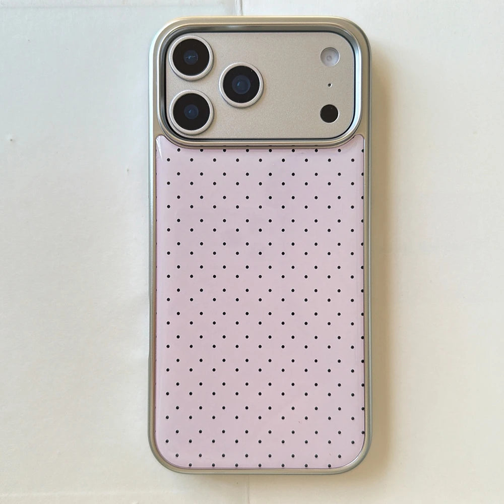 Polka Dot Electroplated Silver Shockproof iPhone Case