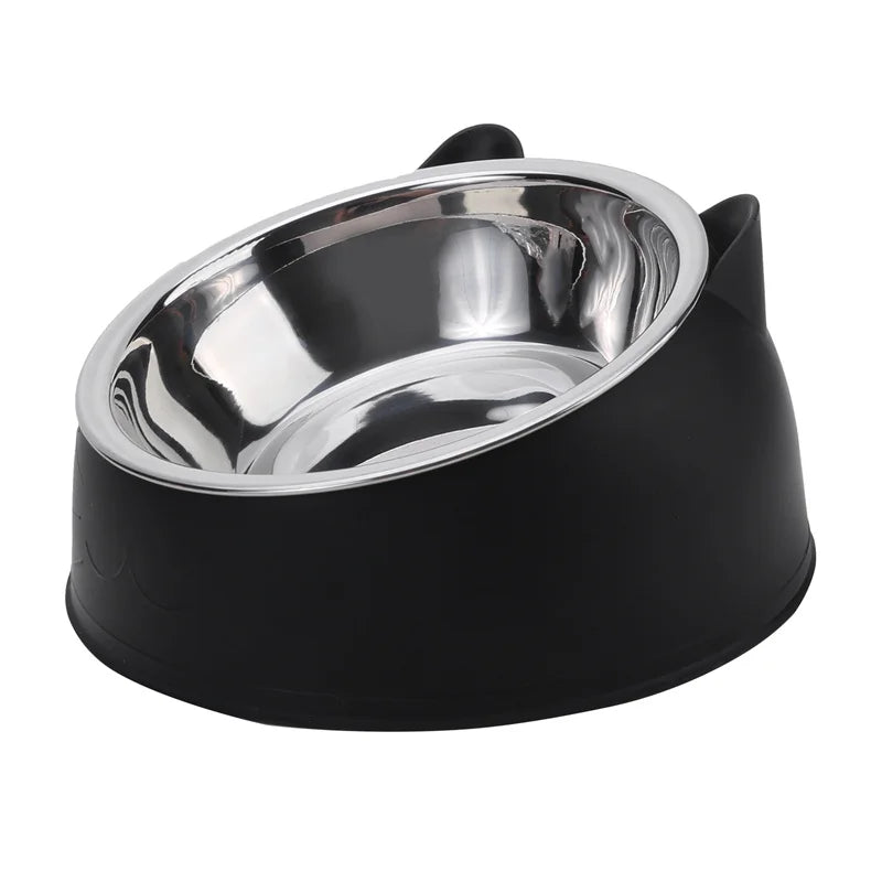 Inclined Stainless Steel Cat Bowl for Cats and Dogs