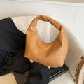 Women Woven Embossed Hobo Bag Soft PU Leather Shoulder Handbag