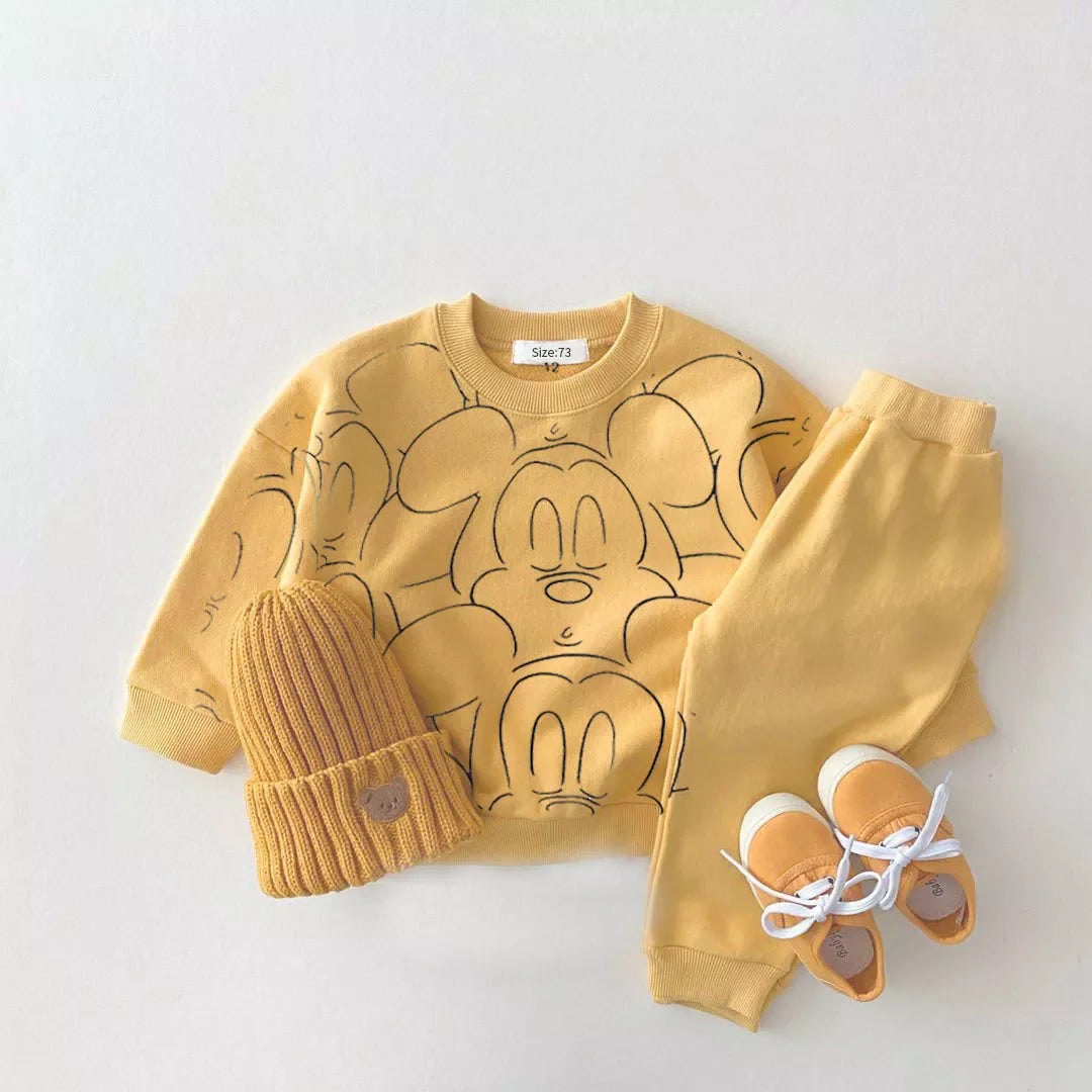 Baby Boys Girls Cartoon Print T-Shirt and Shorts Set Summer Casual Outfit