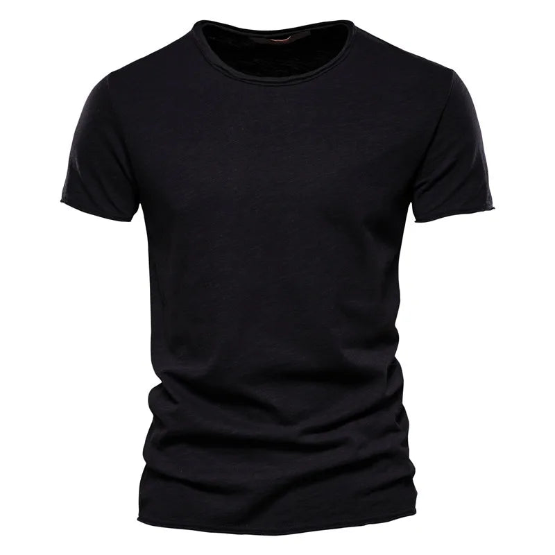 Men Cotton T Shirt Soft Casual Summer O Neck Short Sleeve Fitness Basic Tee
