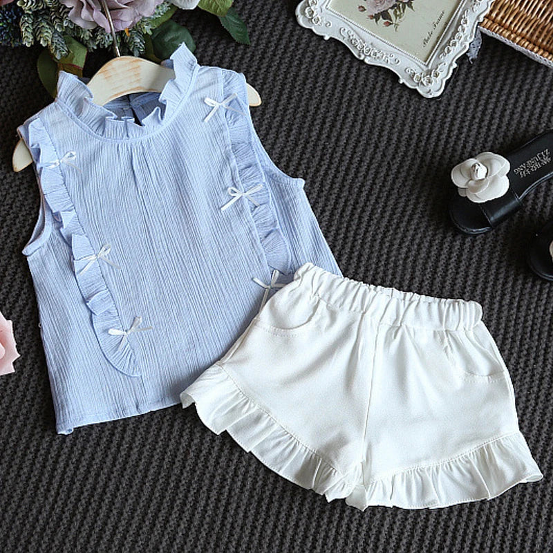 Toddler Girls Printed T-Shirt and Shorts Set Summer Outfit 0 to 5 Years