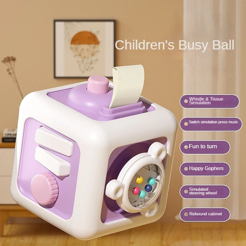 6 in 1 Montessori Busy Board Sensory Activity Cube
