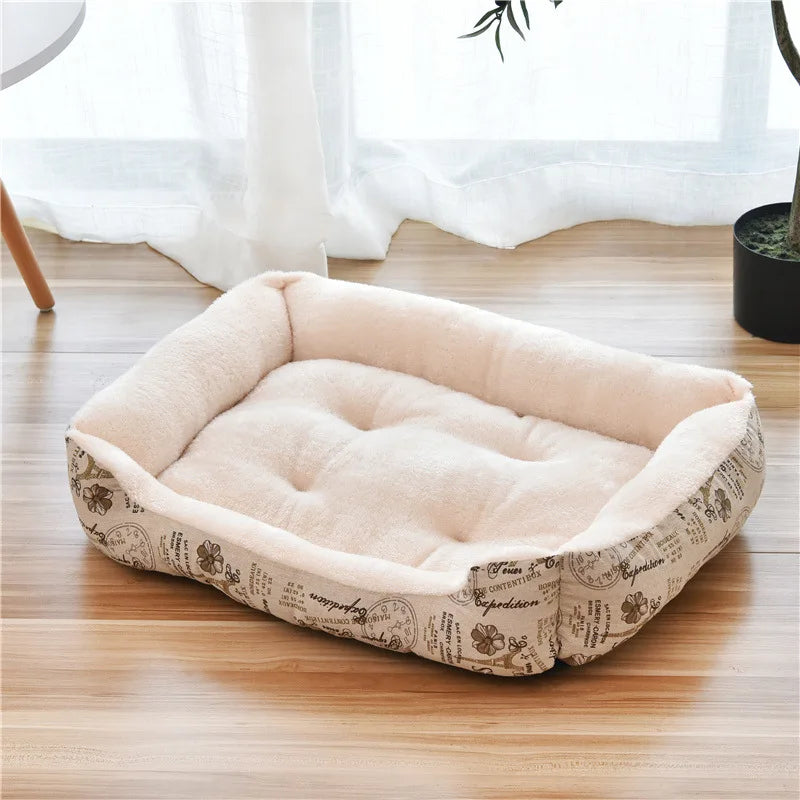 Warm Square Dog Bed for Small Medium Large Dogs and Cats