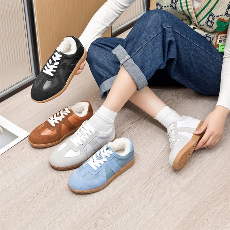 Women Genuine Leather Sneakers Casual Flat Training Shoes Spring 2026