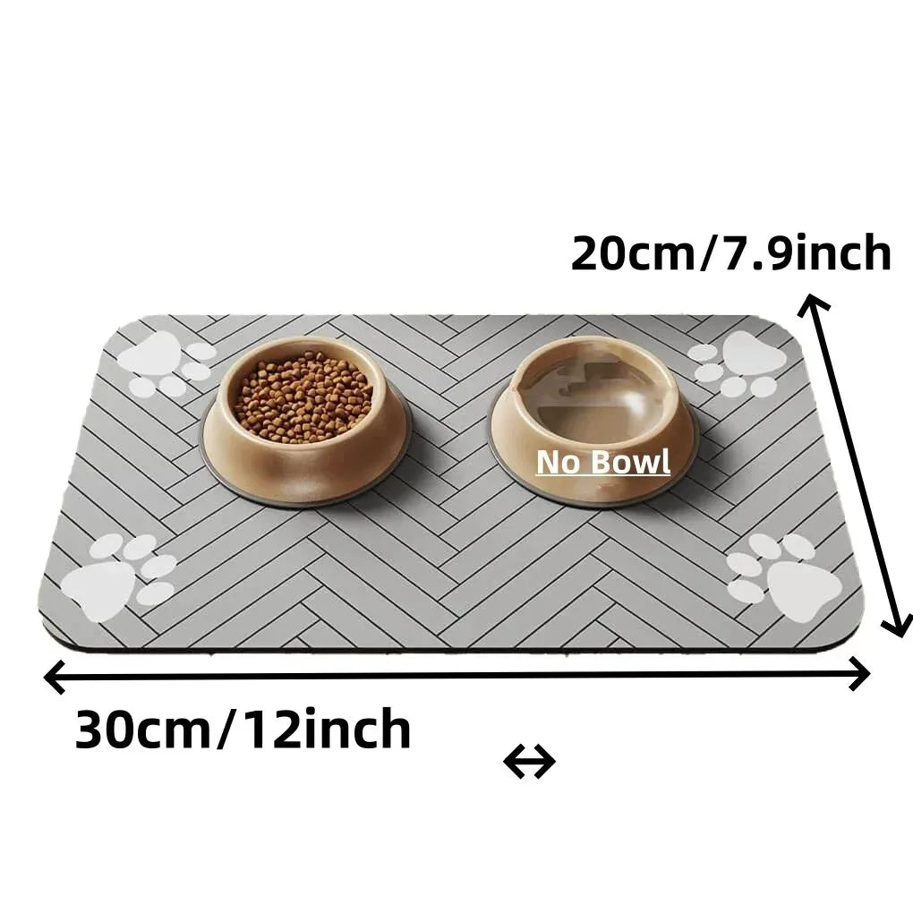 Pet Feeding Mat Waterproof Absorbent Dog Cat Food Mat Non-Slip Quick Dry Bowl Placemat