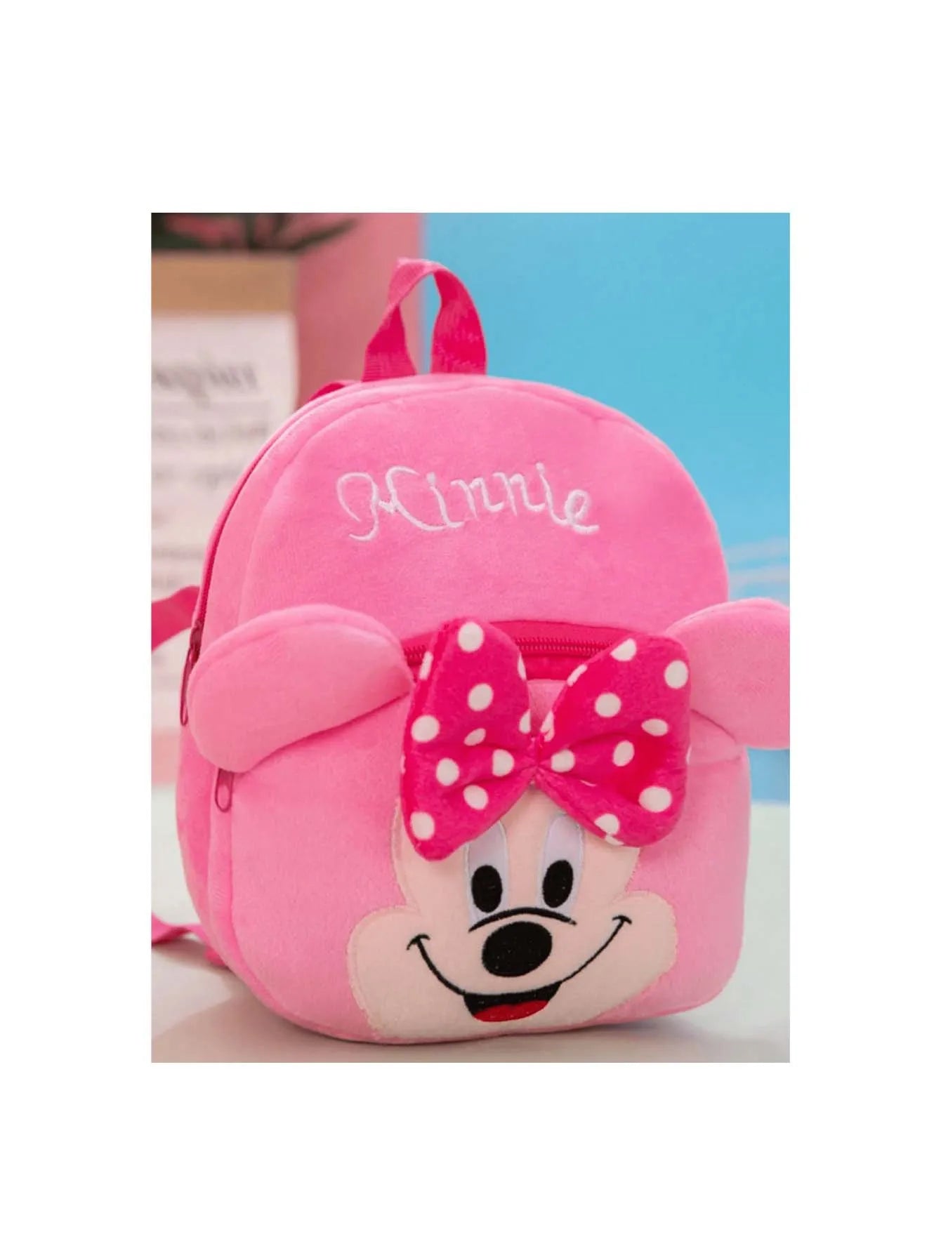 Cartoon Plush Backpack Stitch Mickey Pooh Cute School Bag for Kids