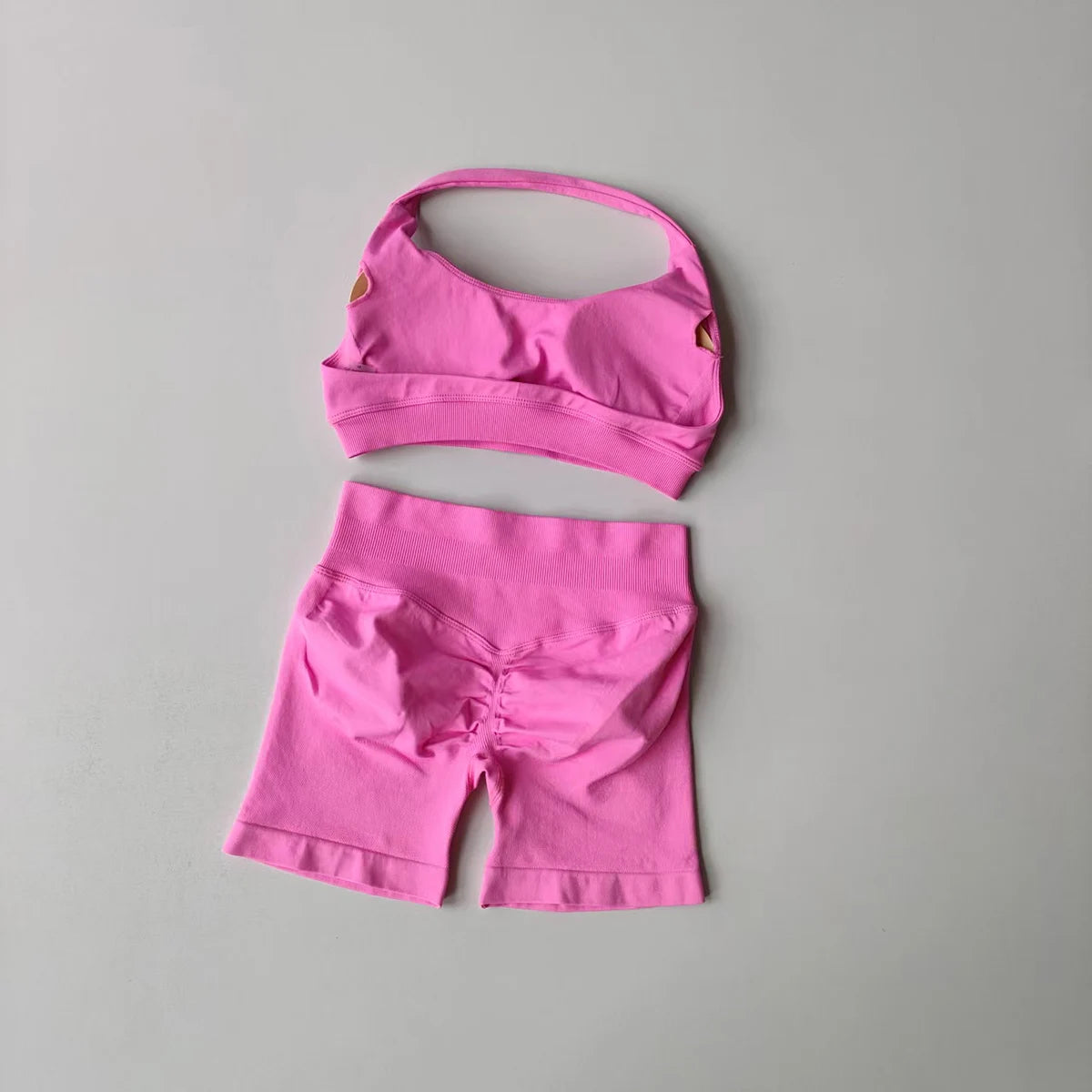 Women Seamless Gym Set Sports Bra & Shorts Workout Fitness Yoga Outfit