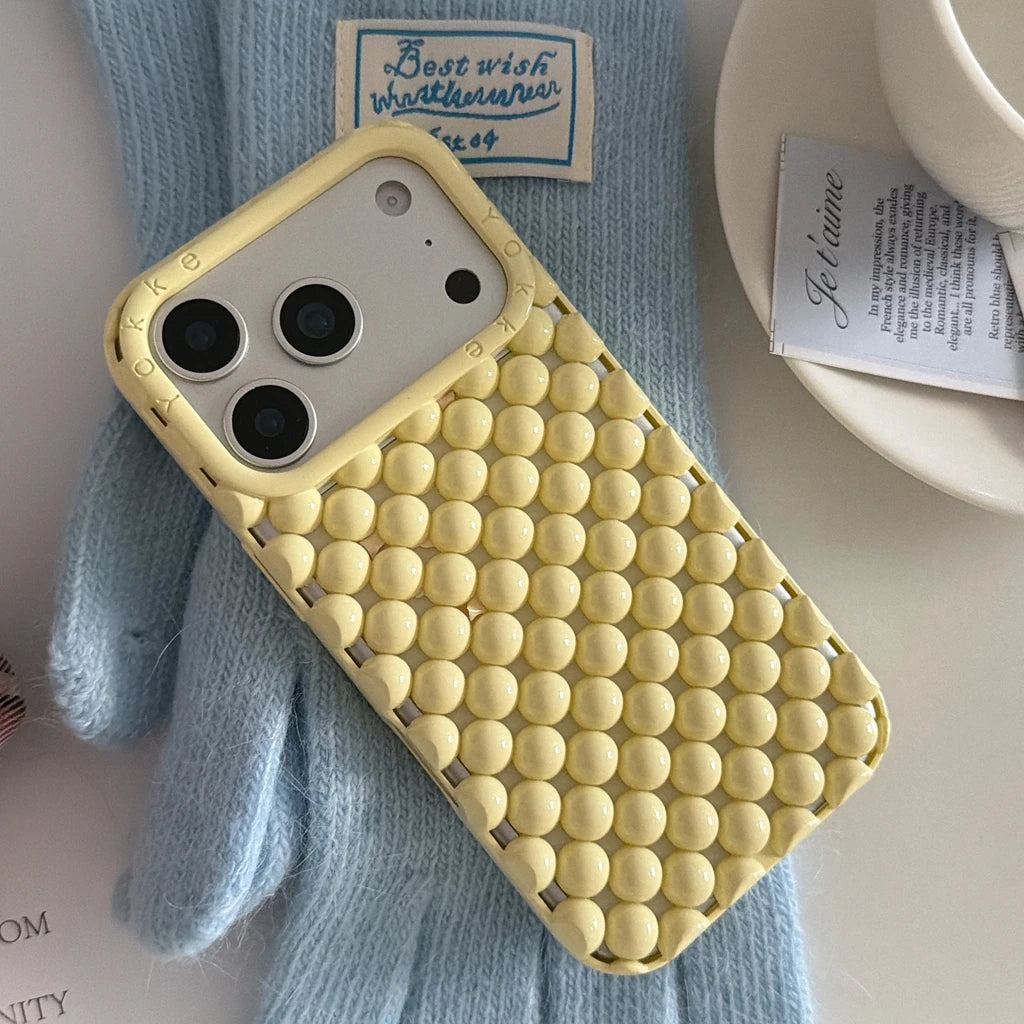 Stereoscopic Hollow Pearl Bead Shockproof iPhone Case