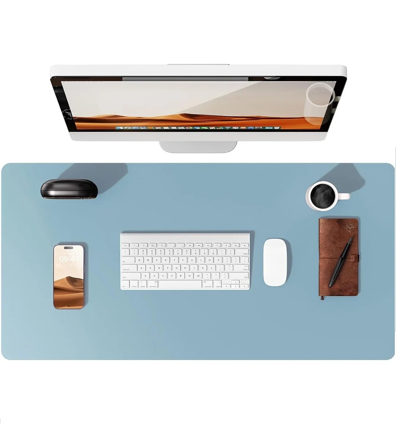 Large PU Leather Desk Mat Mouse Pad Non Slip Office Laptop Desk Protector