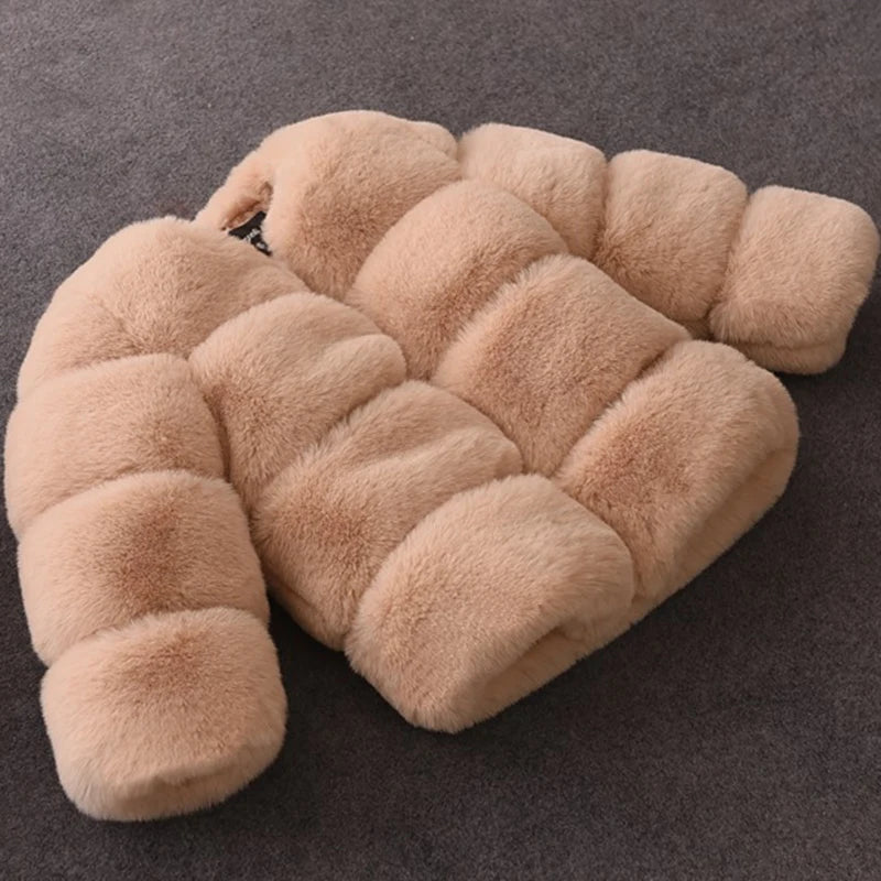 Girls Faux Fur Winter Coat Warm Kids Jacket