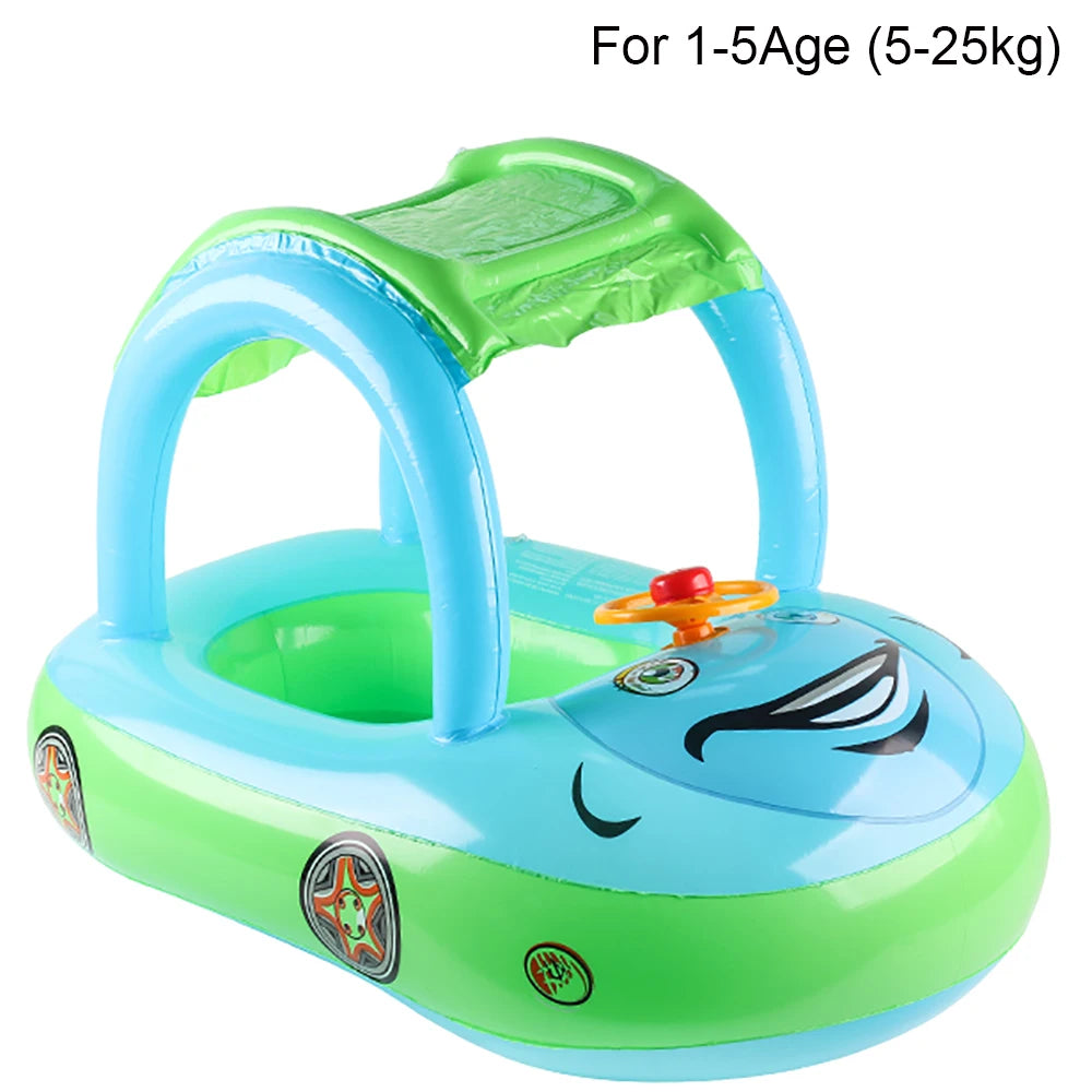Kids Car Shape Swim Float Baby Swimming Ring Pool Float Toddler Beach Toy