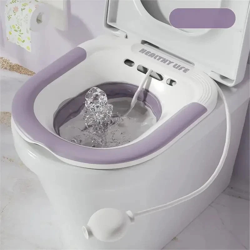 Portable Foldable Sitz Bath Basin for Toilet Pregnancy Hemorrhoid Care