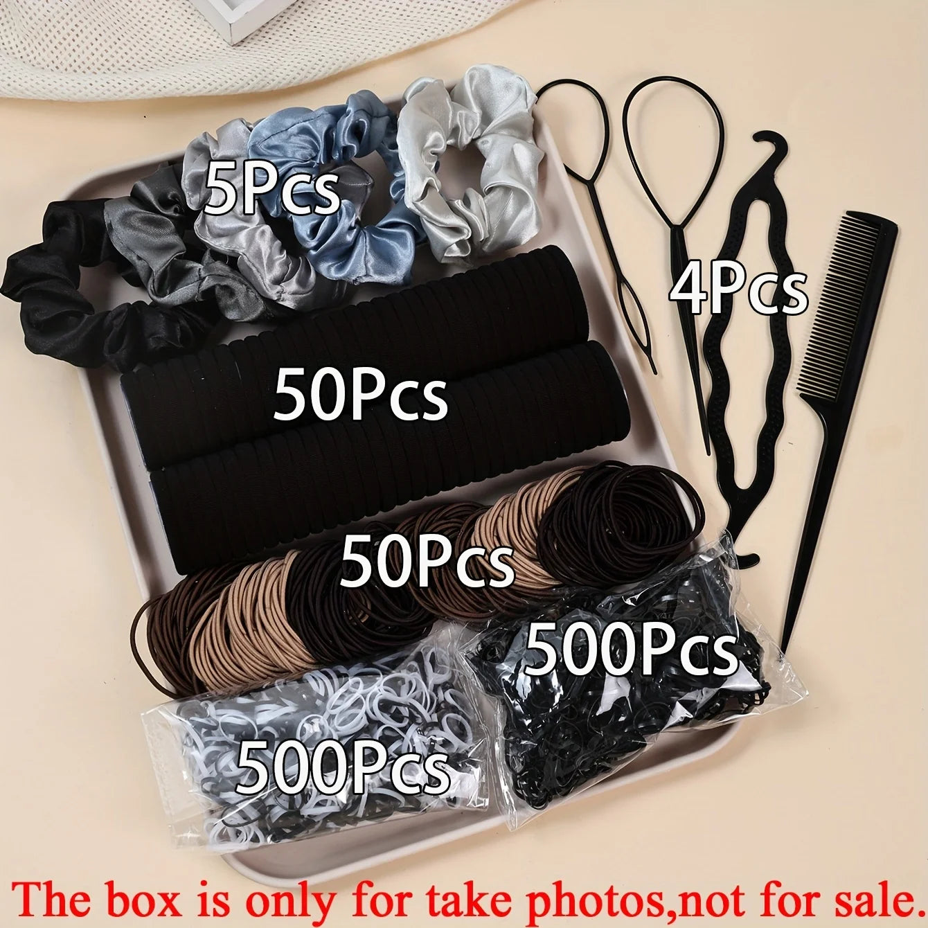 Hair Accessories Set Scrunchies Elastic Bands Ponytail Kit Women Fashion Bundle