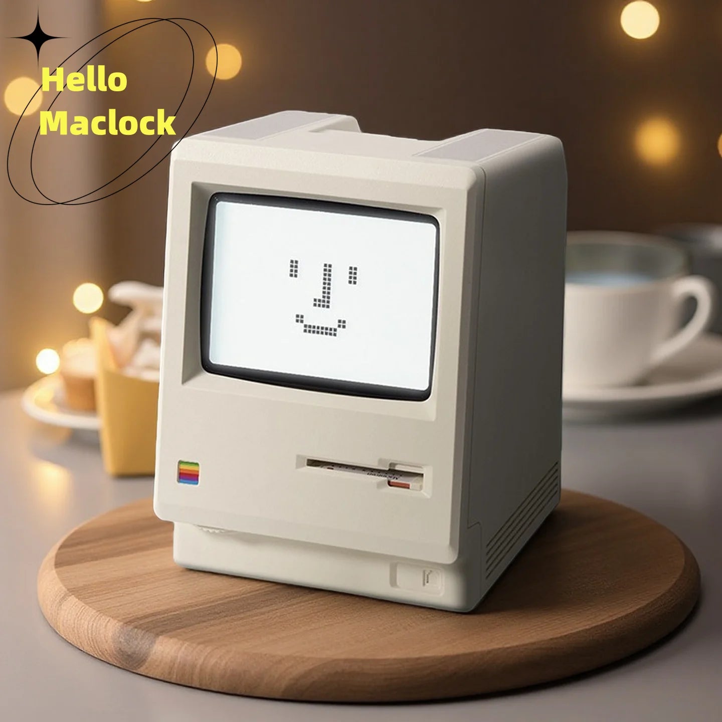 Retro Macintosh Alarm Clock Digital Desktop Ornament Classic Home Decor Clock