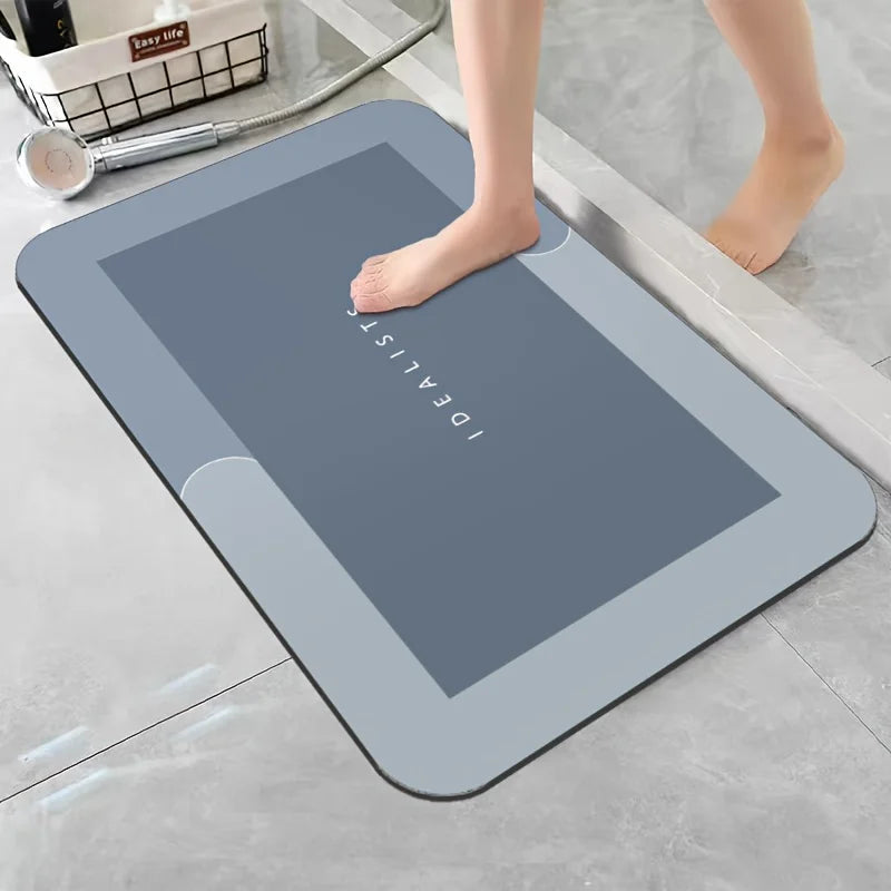 Diatomaceous Earth Bath Mat Super Absorbent Non Slip Fast Drying Floor Mat
