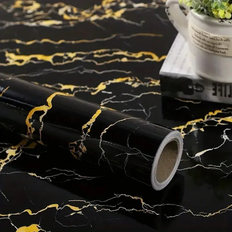 PVC Marble Wall Sticker Self Adhesive Waterproof Oil Resistant Kitchen Wall Decor 40cm
