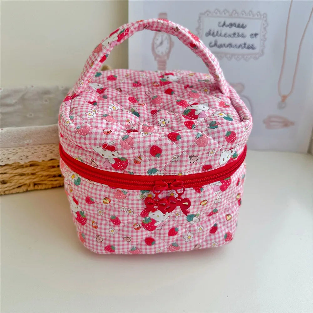 Hello Kitty Embroidered Makeup Bag Large Capacity Case