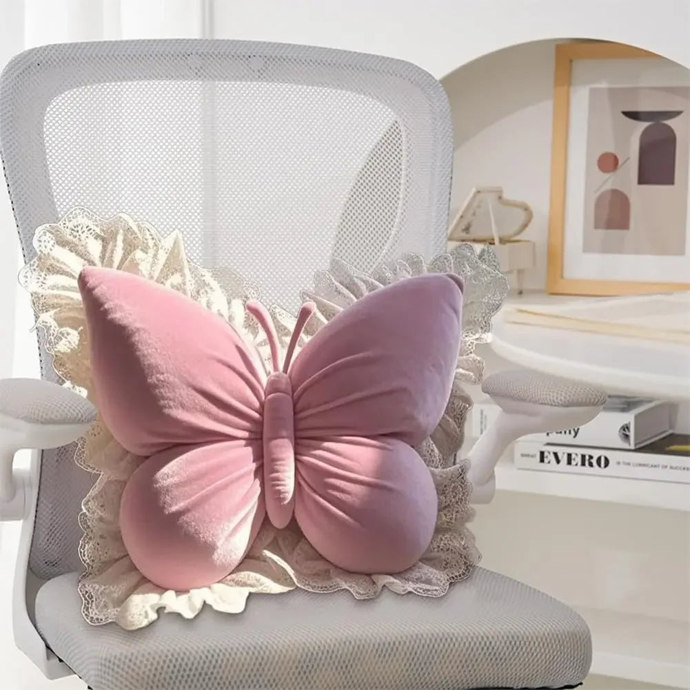 Cute Butterfly Bow Cushion Pillow Soft Decorative Pillow for Sofa Bedroom Car