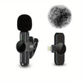 Wireless Lavalier Microphone Mini Clip On Mic for iPhone Android Audio Recording