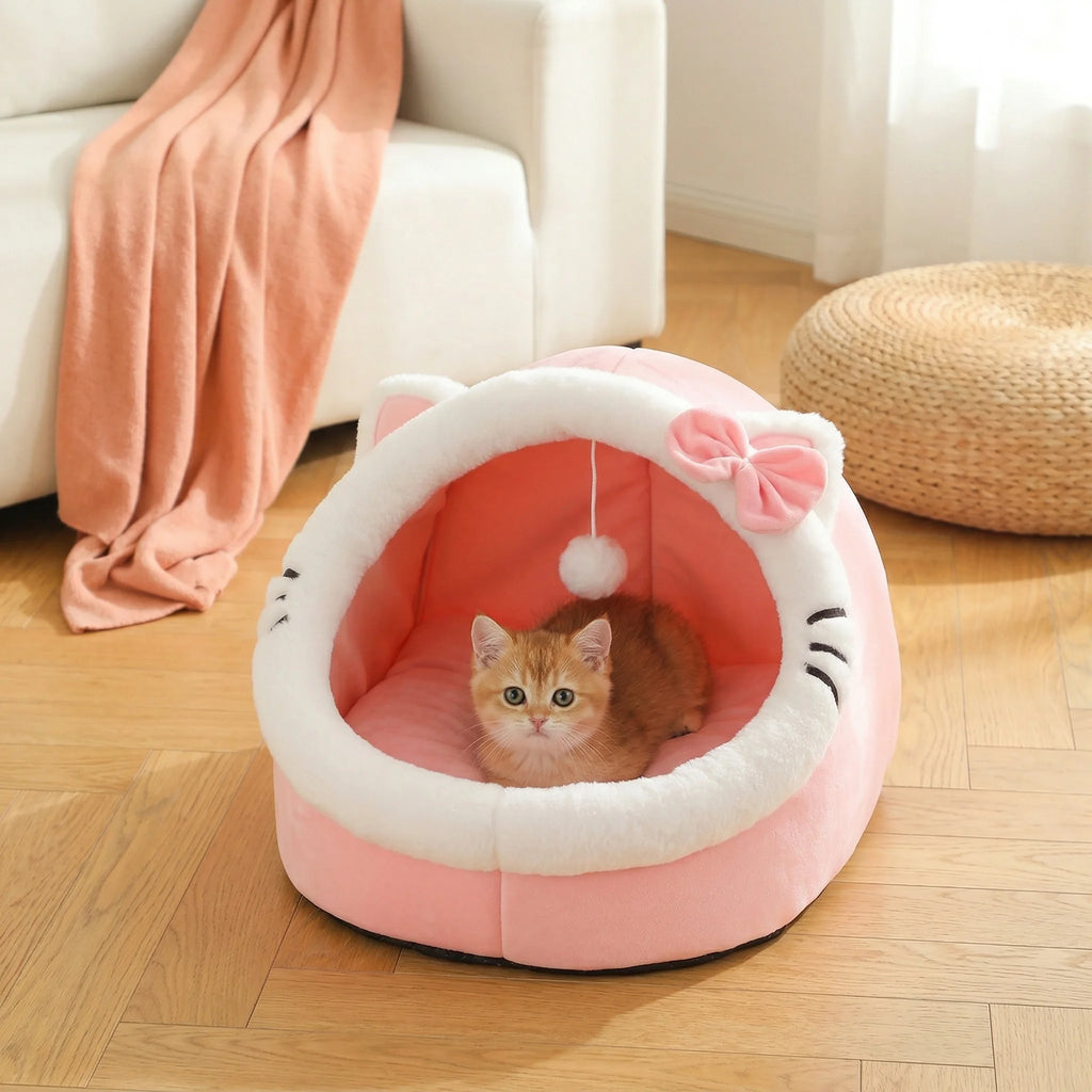 Soft Cat Bed Cozy Pet House Sleeping Tent