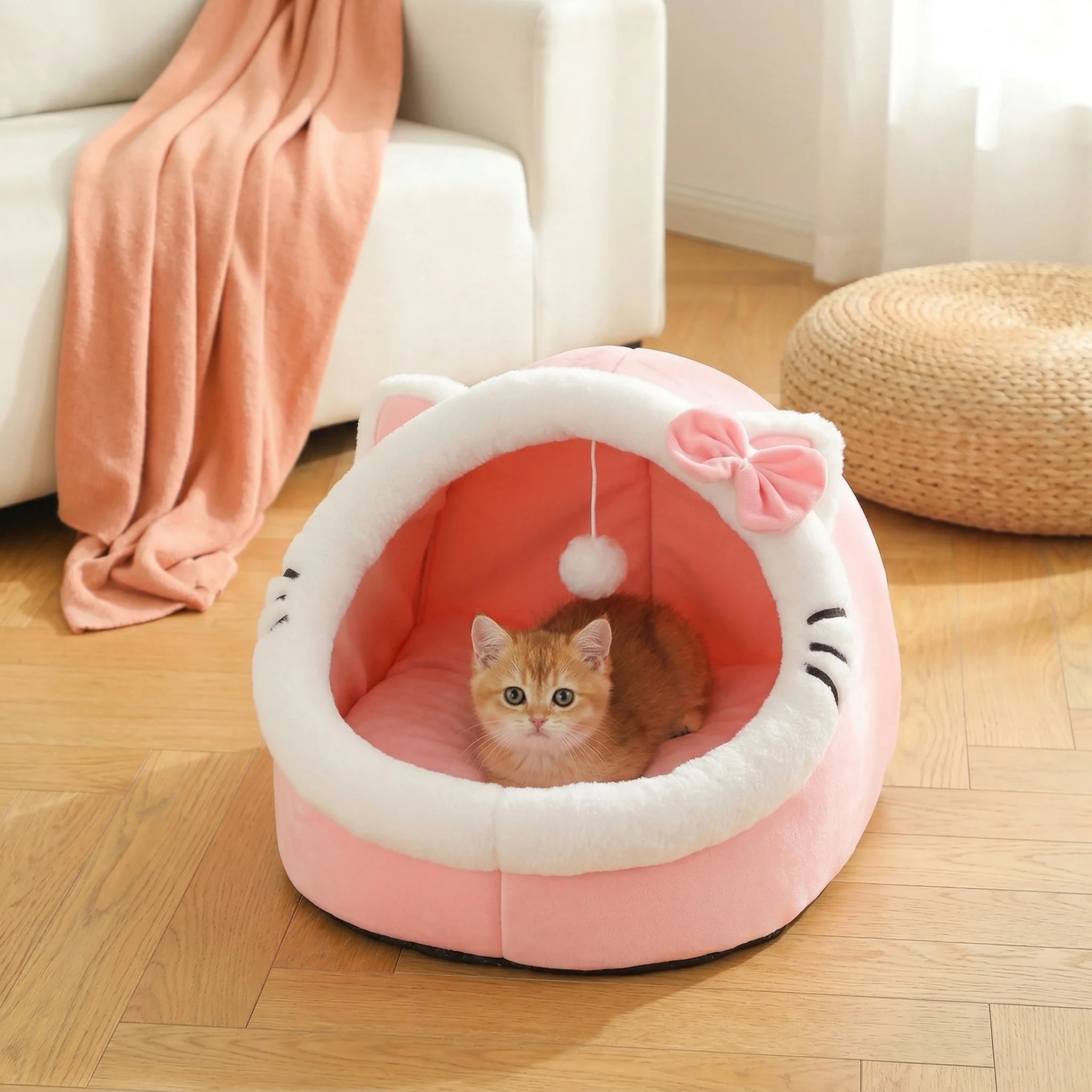 Soft Cat Bed Cozy Pet House Sleeping Tent