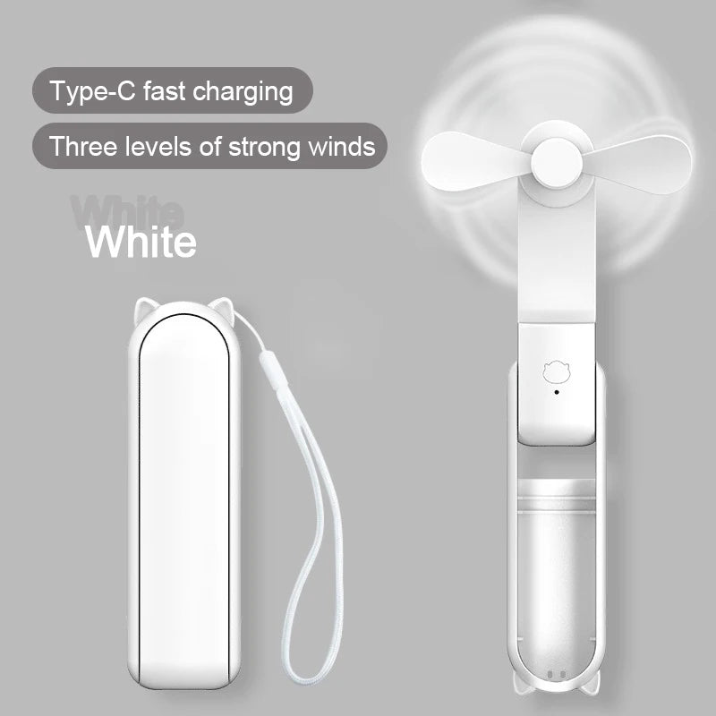 Rechargeable Mini Hand Fan – Foldable USB Portable Fan for Travel and Daily Use