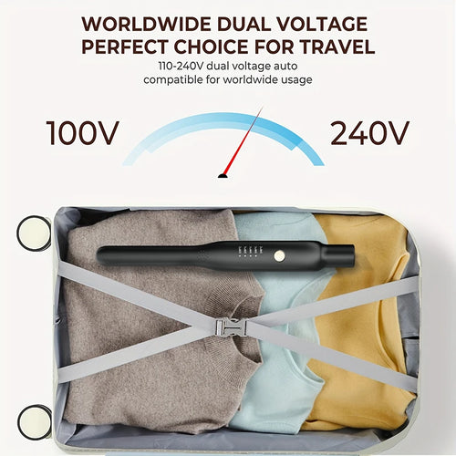 2-in-1 Mini Hair Straightener Curler Ceramic Fast Heating 140-220C Portable Travel Flat Iron