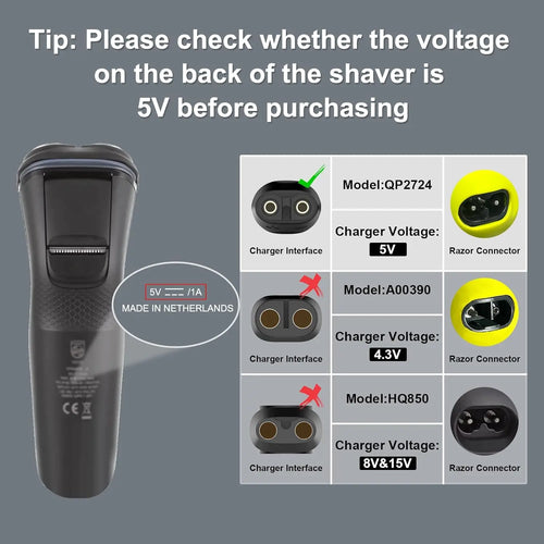 USB-C to Philips OneBlade Adapter – Type-C Charger Converter for QP Series Trimmers