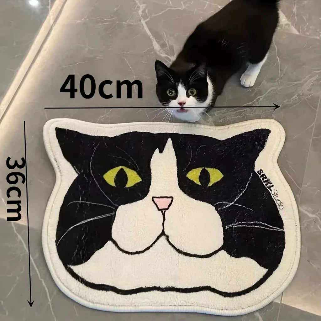 Cat Floor Mat Anti Slip Waterproof Stain Resistant Bathroom Bedroom Rug