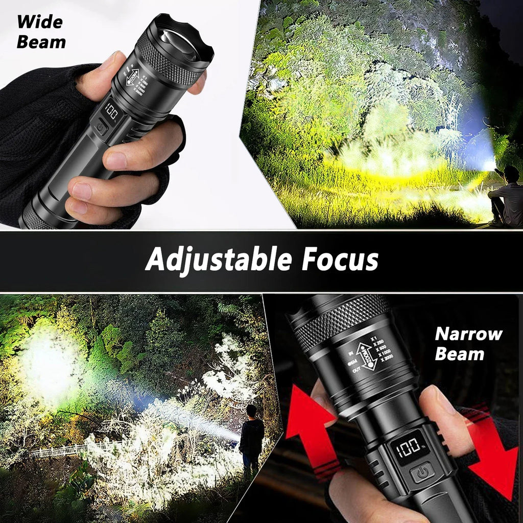 Ultra Bright LED Flashlight 2000LM Rechargeable