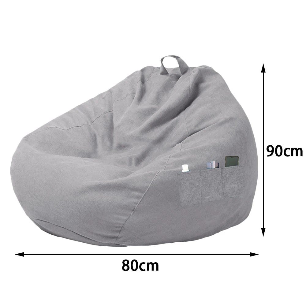 Large Bean Bag Chair Soft Fluffy Lazy Sofa Cover Tatami Living Room Seat