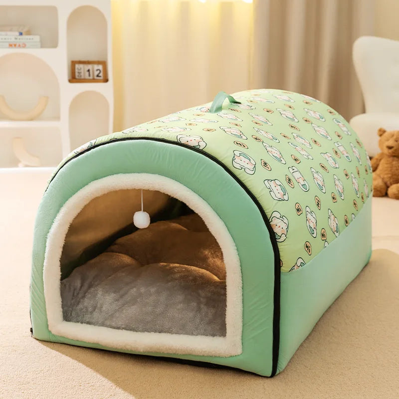 Large Dog House Winter Warm Removable Washable Pet Bed Cat Dog Nest Shelter
