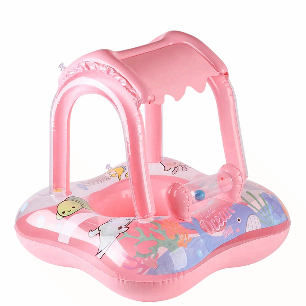 Baby Pool Float with Canopy Toddler Swimming Ring for Kids & Infants