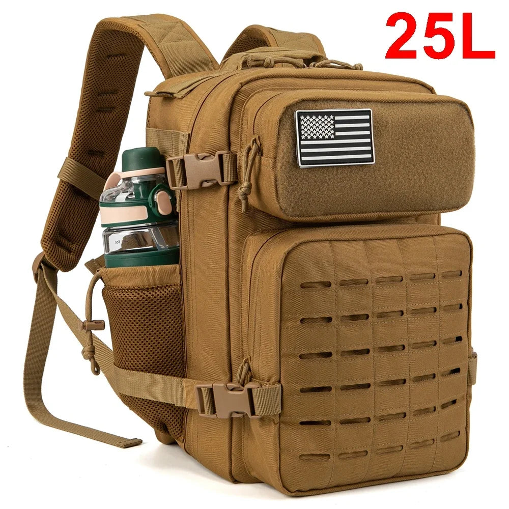 Tactical Backpack 25L 45L Outdoor Survival Hiking Rucksack with Bottle Holder