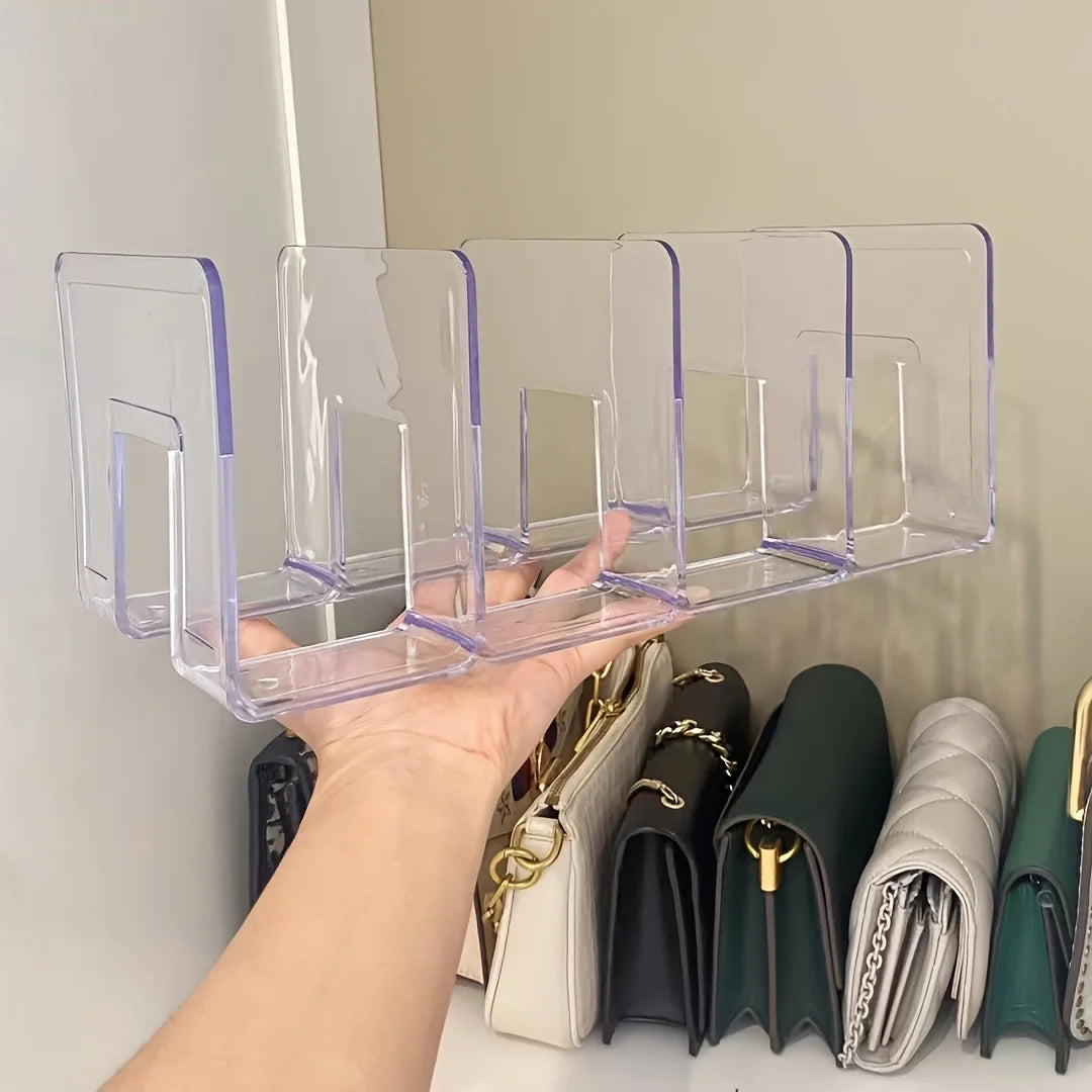 2 Pack Acrylic Handbag Organizer Closet Storage Rack for Purses Wallets