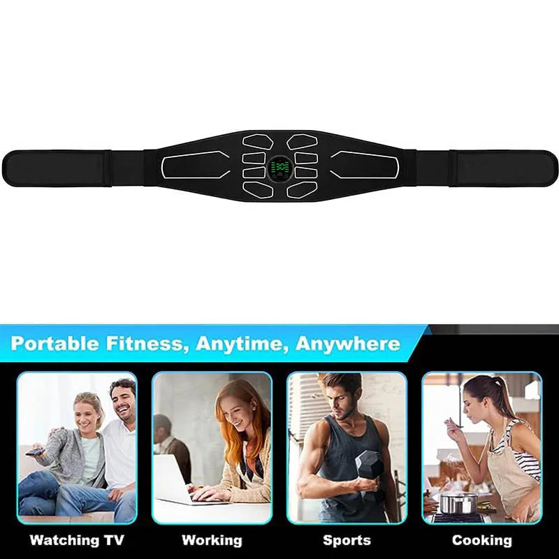 EMS Abdominal Muscle Stimulator Belt Abs Trainer Waist Slimming Electric Muscle Toner Fitness Training Device