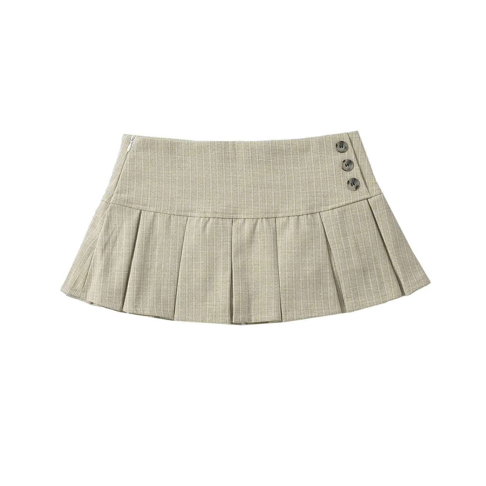 Women Y2K Low Waist Pleated Mini Skirt American Retro Summer Sexy Short Skirt