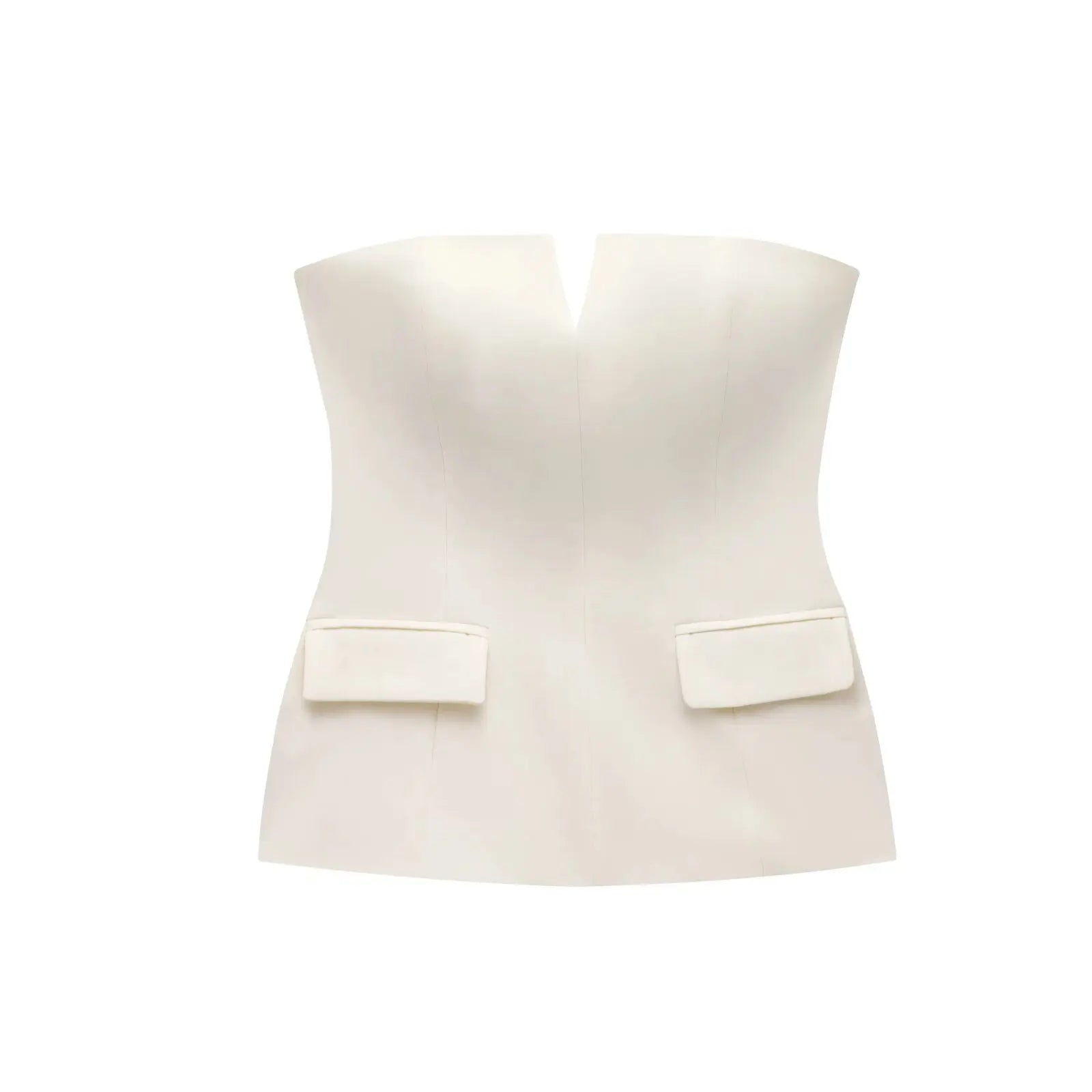 Women Strapless Tube Top Sleeveless Crop Solid Color Summer Basic Top