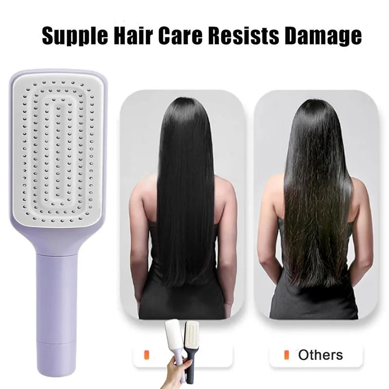 Self Cleaning Air Cushion Hair Brush Retractable Massage Comb