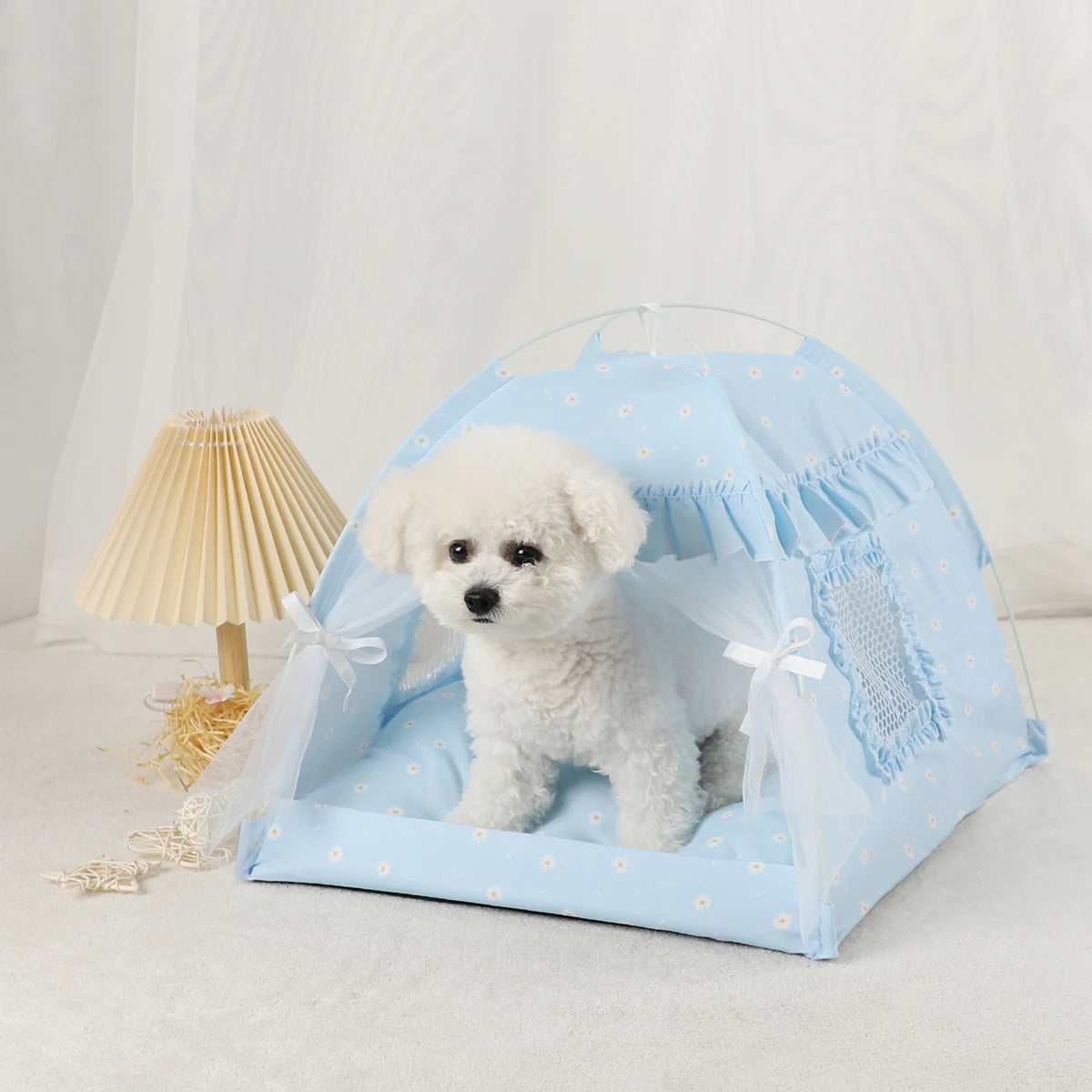 Pet Tent Bed Cat House Clamshell Warm Cushion Winter Kitten Sofa Basket