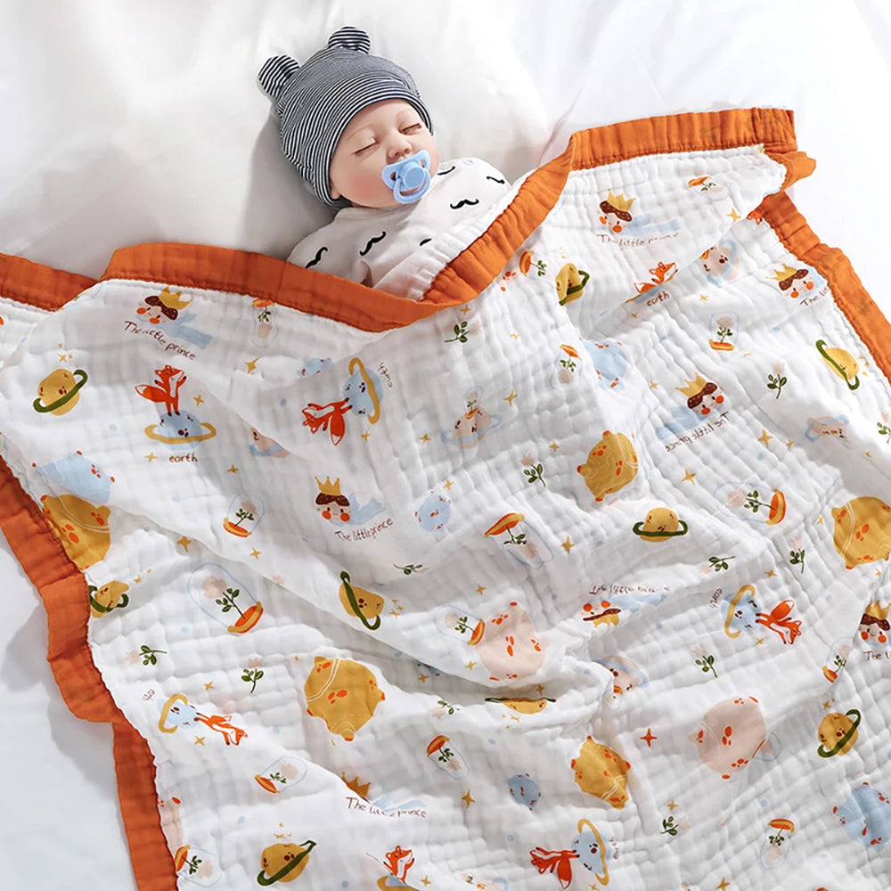 Baby 6 Layer Cotton Gauze Blanket Breathable Newborn Swaddle Bath Towel