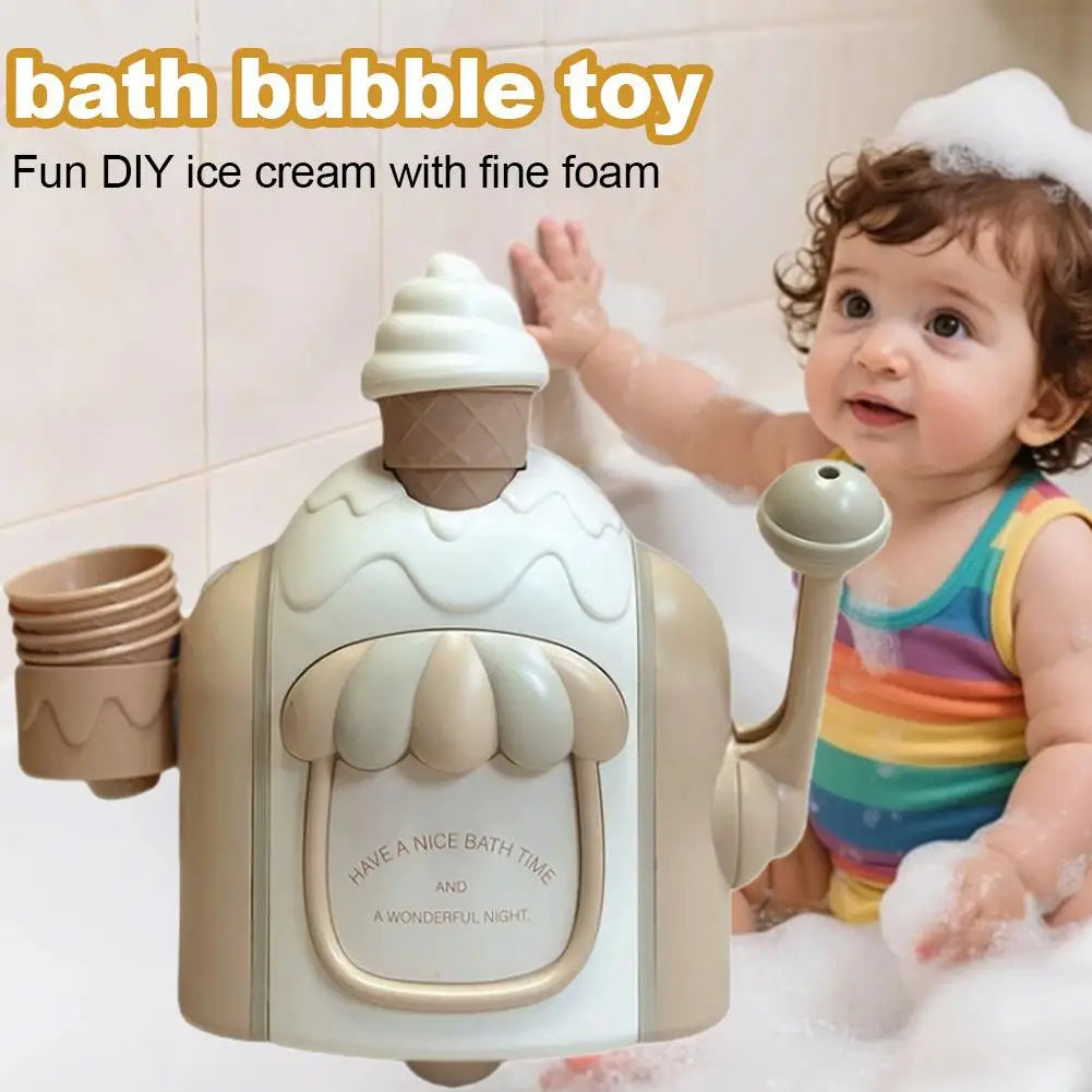 Ice Cream Bubble Bath Toy Foam Machine for Toddlers