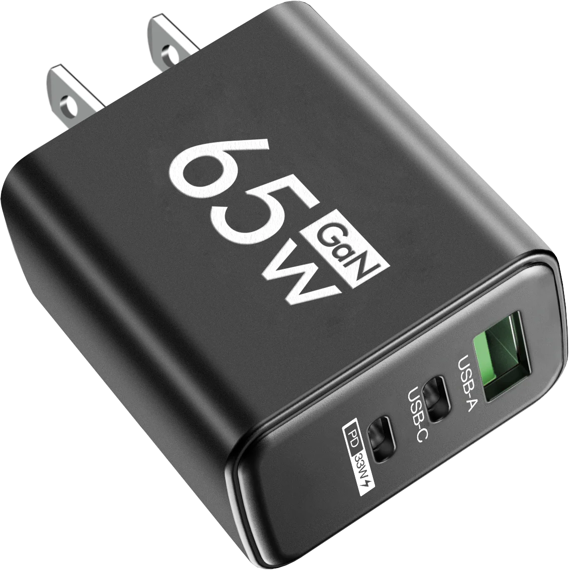 65W 3 Ports GaN USB PD Fast Charging Type C Adapter Quick Charger