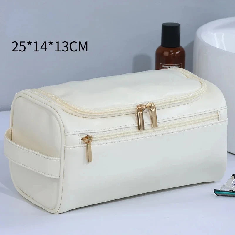 Leather Hanging Toiletry Bag Travel Dopp Kit Cosmetic Organizer