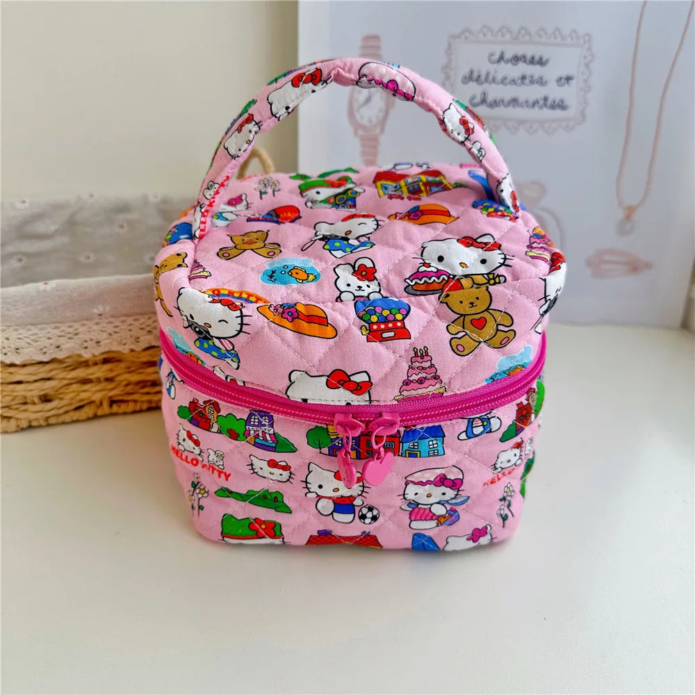 Hello Kitty Embroidered Makeup Bag Large Capacity Case